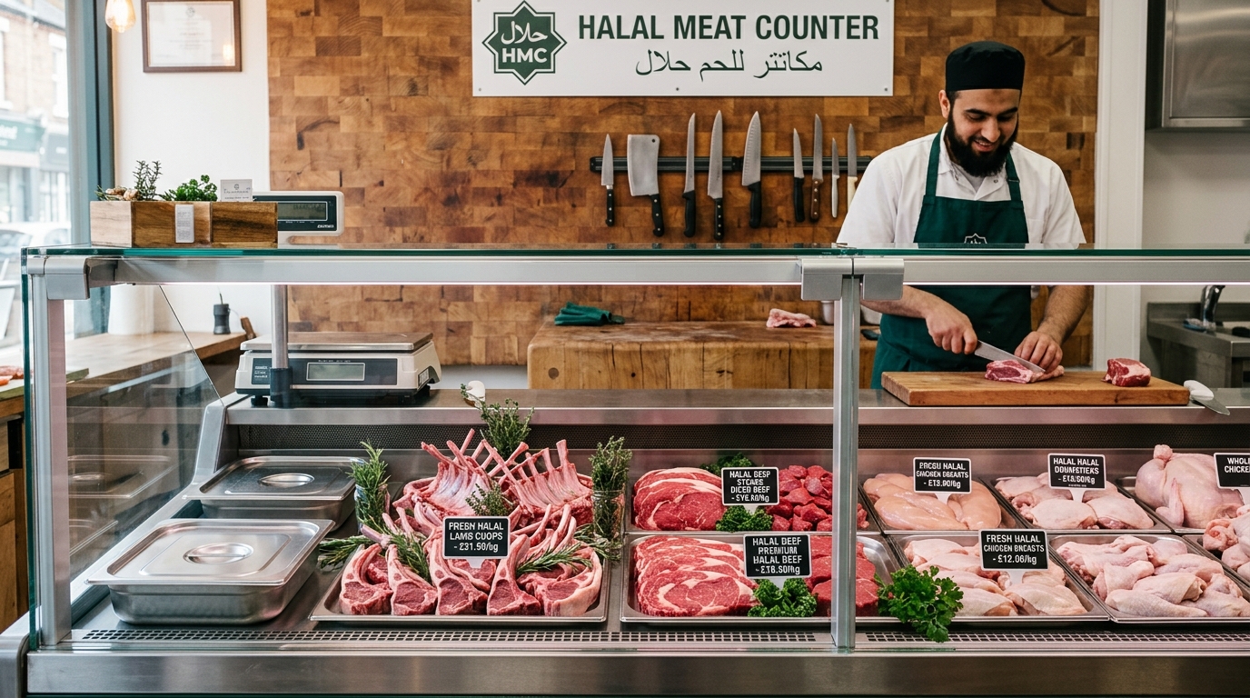 Fresh Halal Meat Counter at Desi Bazaar